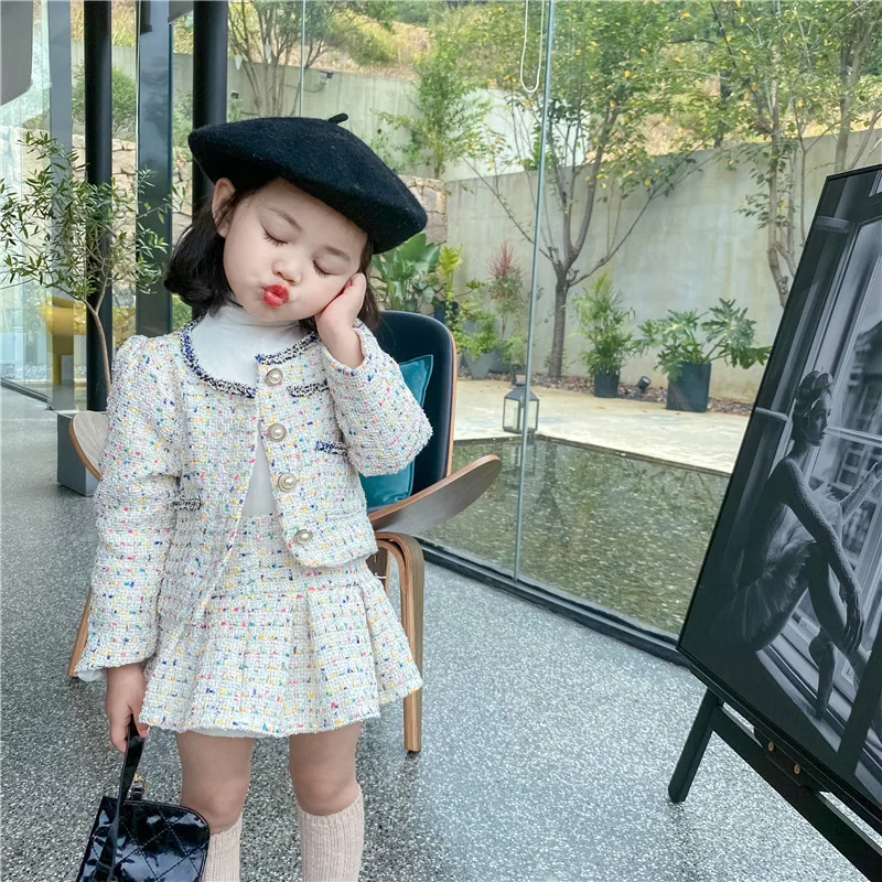 Baby Clothing Boutique - Girls Tweed Sets Clothes Autumn Children's