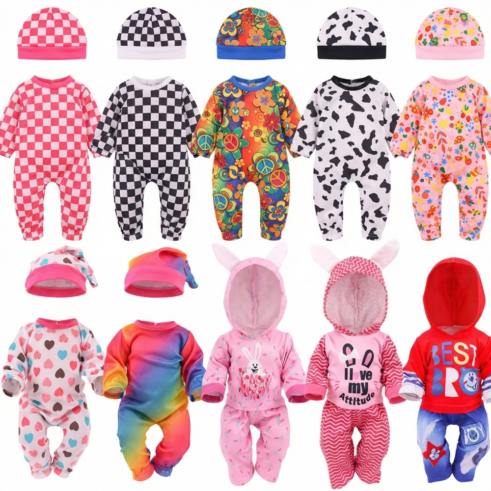 Baby Sleep Suit - Doll Clothes 2Pcs/Set Clothes+Hat Daily Cute