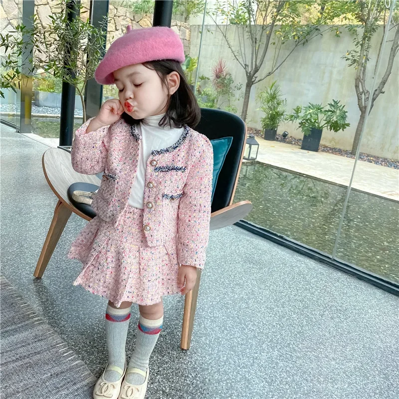 Girls Tweed Sets Clothes Autum - Baby Clothing Boutique ulasan dan harga