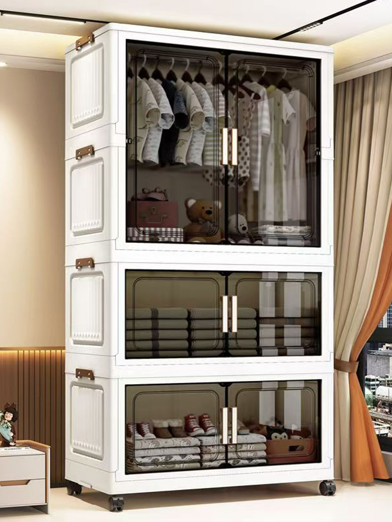 Thickened Folding Storage Cabi - Baby Clothing Cupboard ulasan dan harga