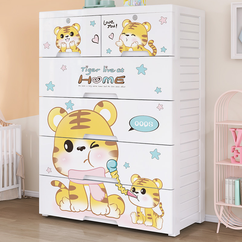 Thickened plastic five-bucket  - Baby Clothing Cupboard ulasan dan harga