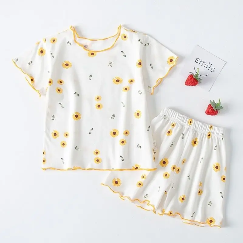 Girls Summer Pajama Set Strawb - Baby Sleep Suit ulasan dan harga