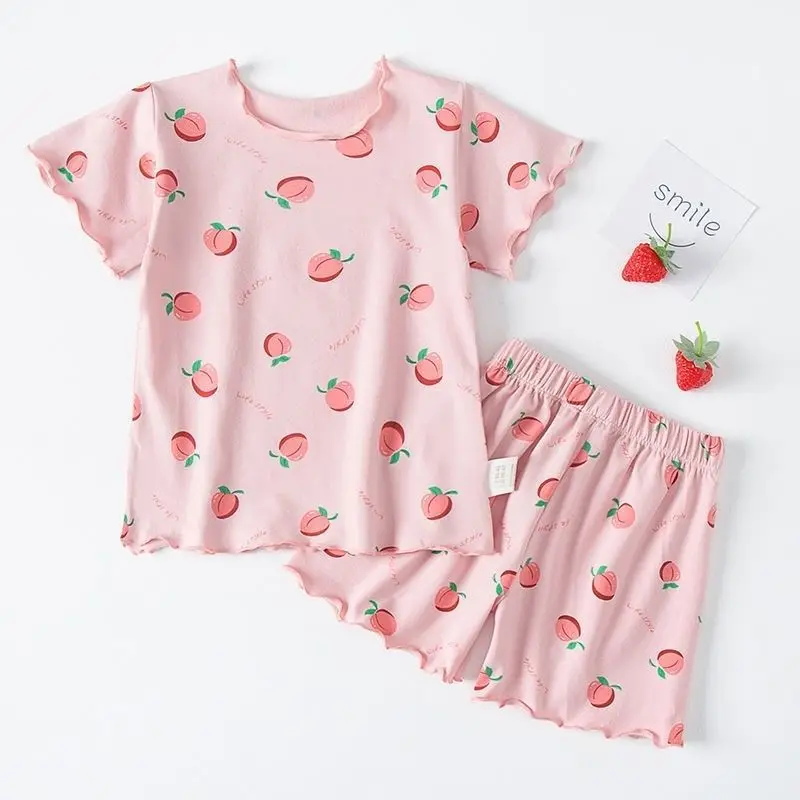 Girls Summer Pajama Set Strawb - Baby Sleep Suit ulasan dan harga