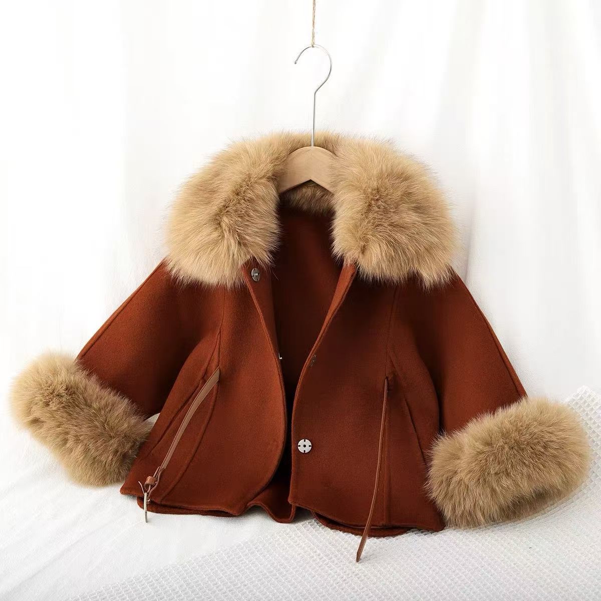 Girls' Double-sided Wool Coat  - Baby Clothing High End ulasan dan harga
