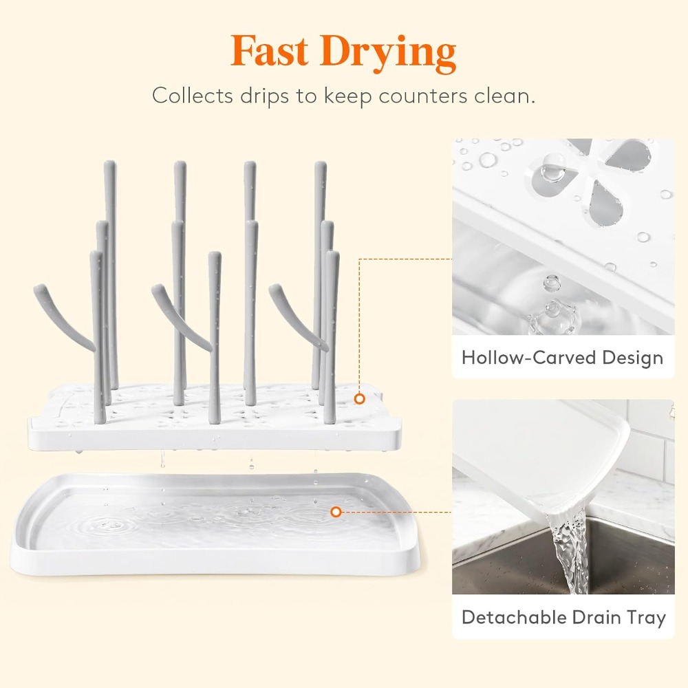 Baby Bottle Drying Rack with T - Baby Clothing Rack ulasan dan harga