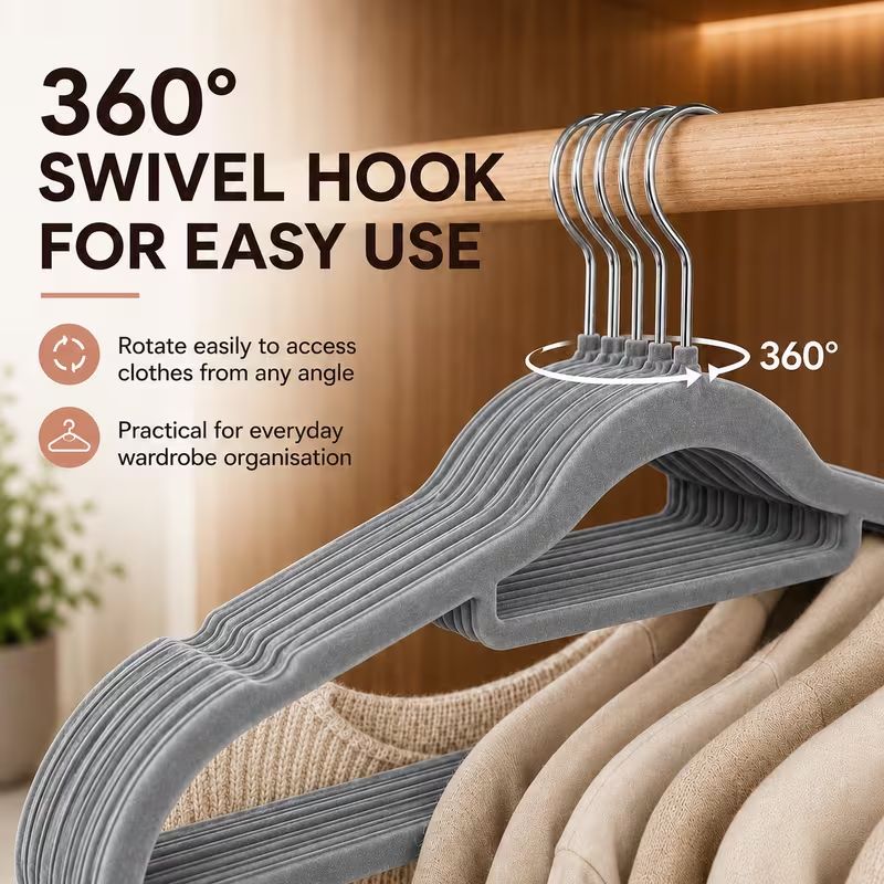 Velvet Hanger Set of 50 - Non- - Baby Clothing Rack ulasan dan harga