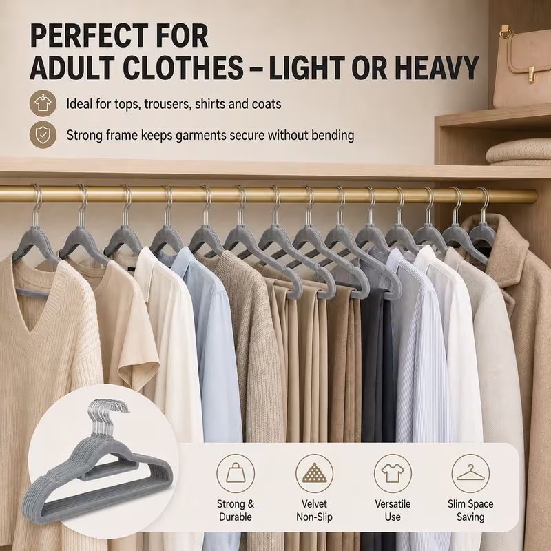 Velvet Hanger Set of 50 - Non- - Baby Clothing Rack ulasan dan harga