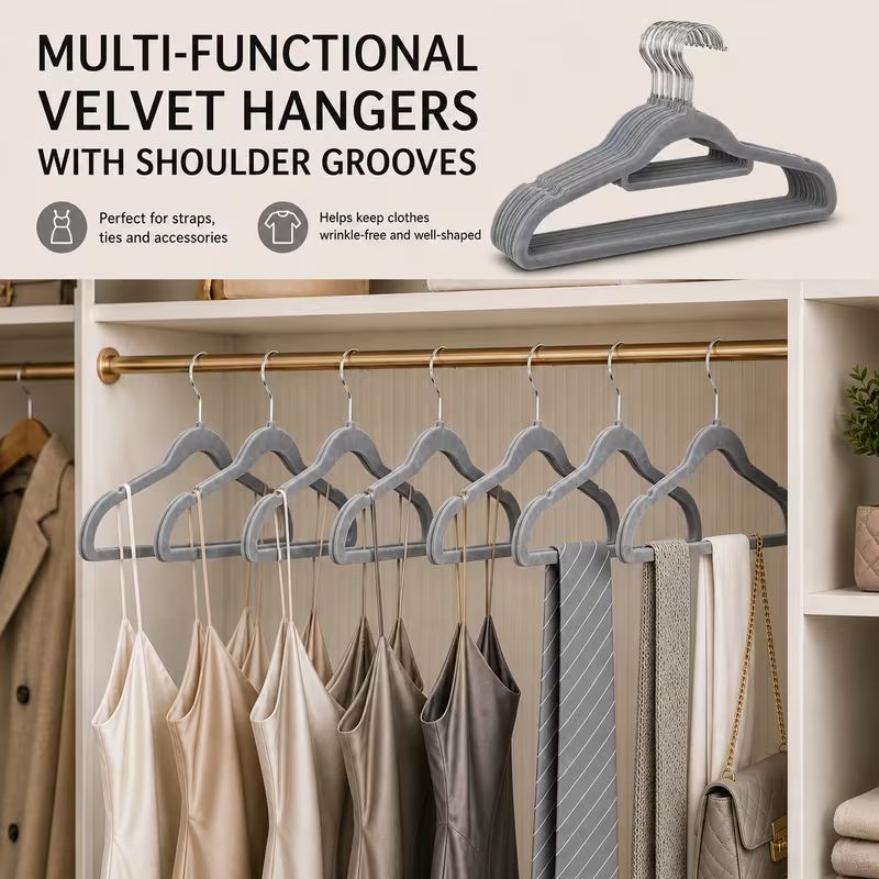 Velvet Hanger Set of 50 - Non- - Baby Clothing Rack ulasan dan harga