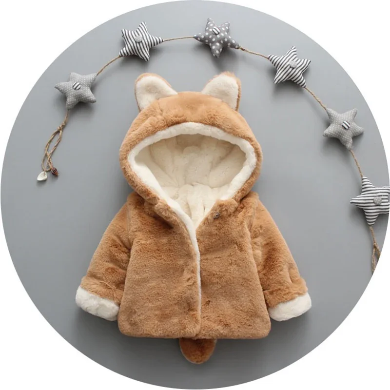 Cute Cat Ears Plush Baby Jacke - Baby Xmas Clothing ulasan dan harga