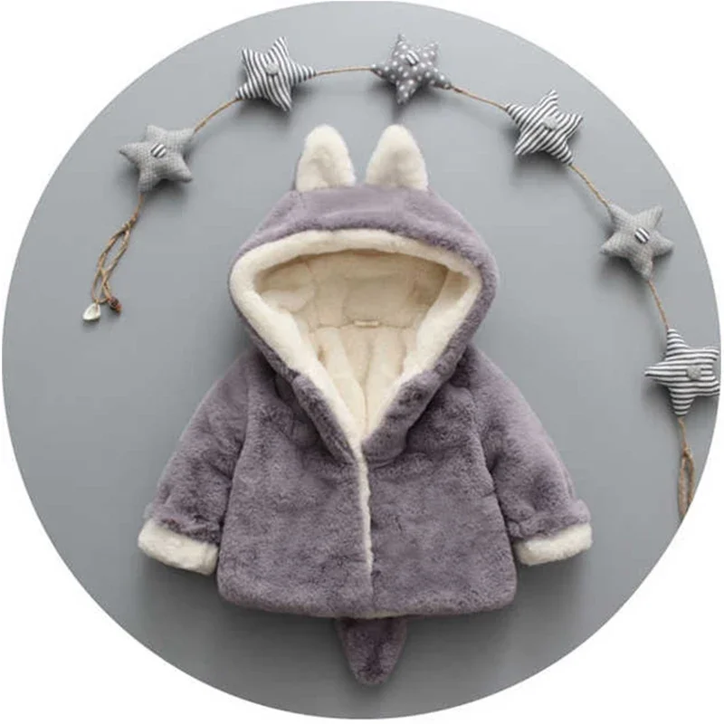Cute Cat Ears Plush Baby Jacke - Baby Xmas Clothing ulasan dan harga