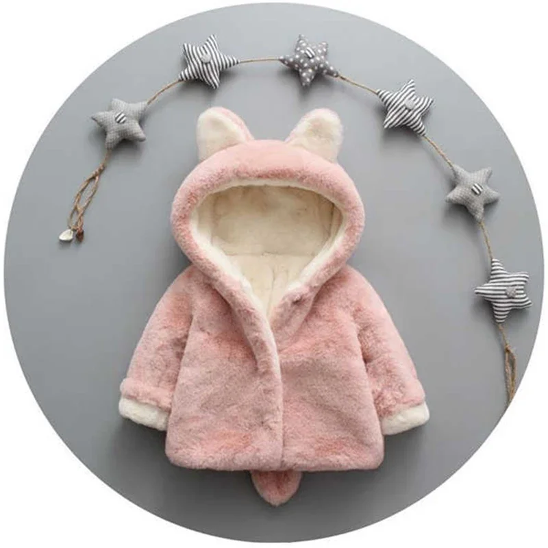 Cute Cat Ears Plush Baby Jacke - Baby Xmas Clothing ulasan dan harga