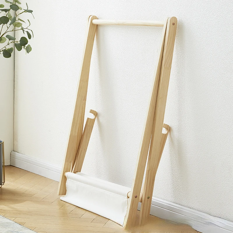 Solid Wood Floor Standing Clot - Baby Clothing Rack ulasan dan harga